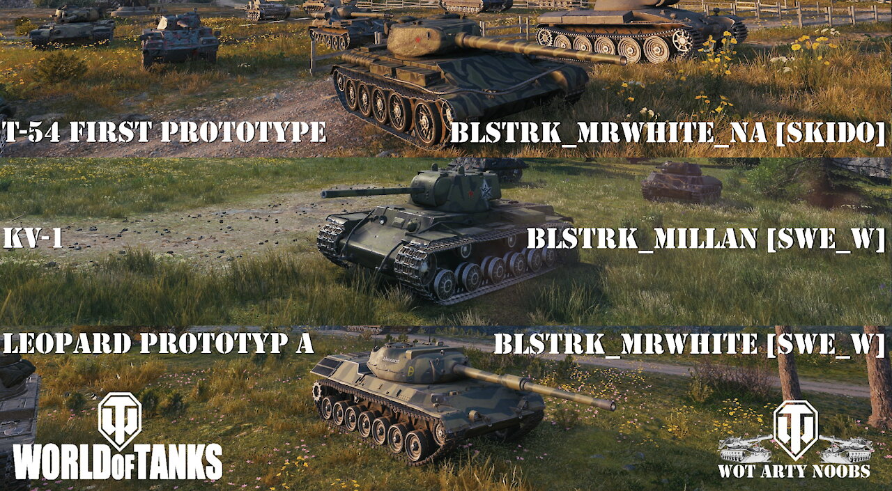 Leopard Prototyp A & T-54 first prototype & KV-1 - BLSTRK_MrWhite [SWE_W] & BLSTRK_Millan [SWE_W]