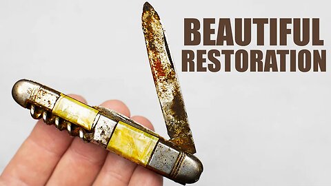 Rusty Vintage Pocket Knife Restoration. Excellent Result