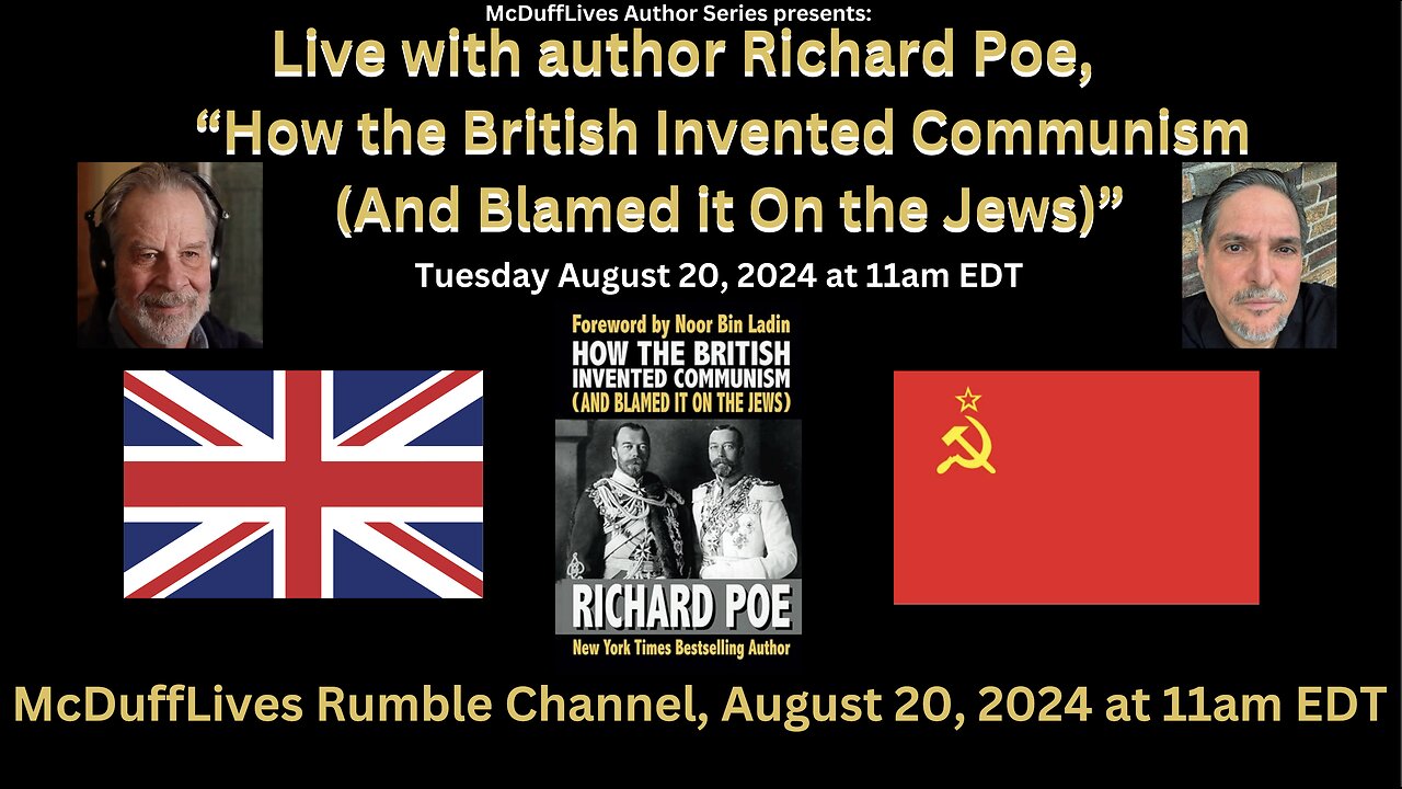 Live with author Richard Poe, August 20, 2024