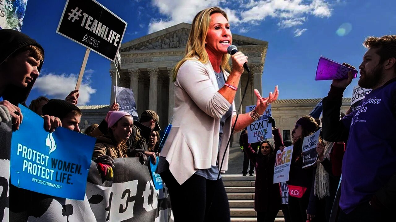 Marjorie Taylor Greene Joins supporters to end Roe v. Wade outside the Supreme Court!