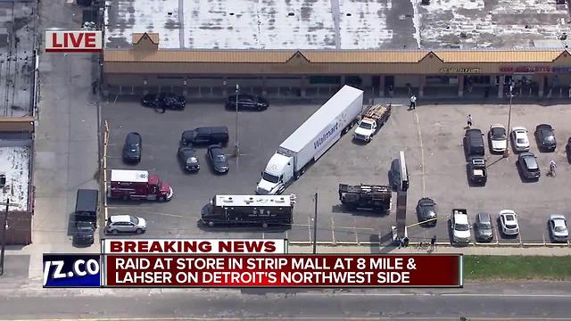 Raid on strip mall in Detroit