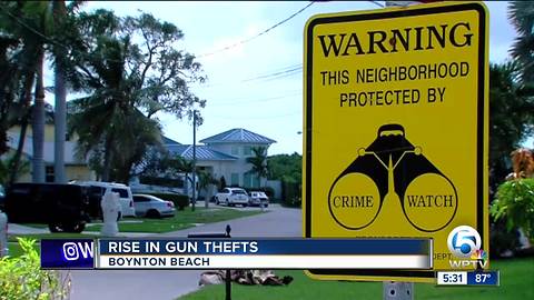 Boynton Beach police concerned about a spike in gun thefts from vehicles