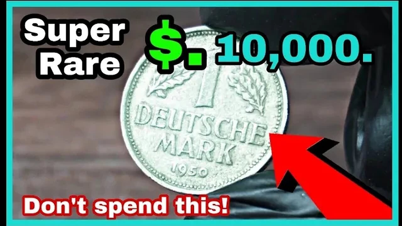 German 1 Deutsche mark 1950 coin value at heritage auction//One Deutsch mark worth money!