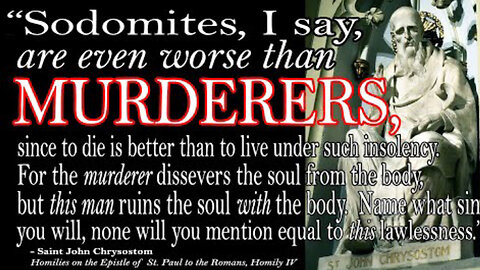 SODOMY: St. John Chrysostom - homily IV, Romans - Jona O’Toole