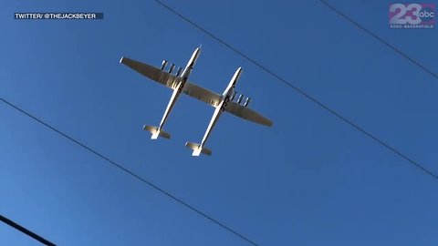 World's largest plane takes off from Mojave