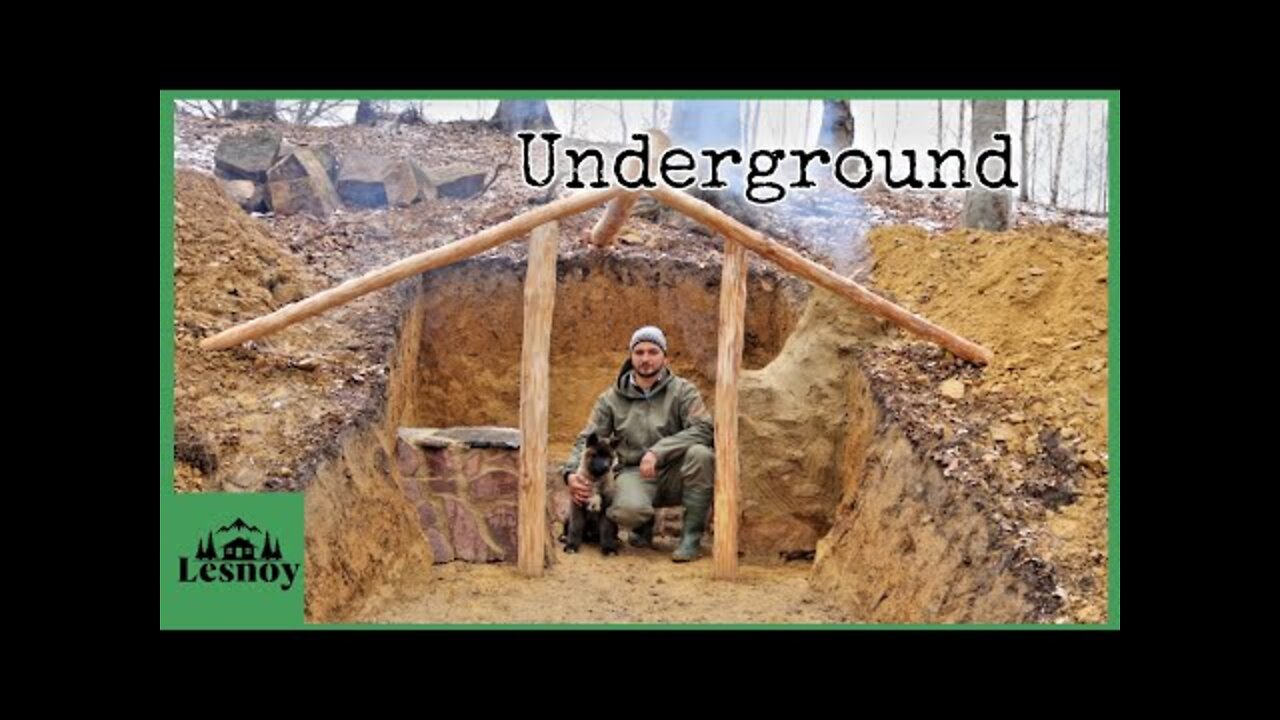 A dugout in the forest with your own hands. Clay and stone oven