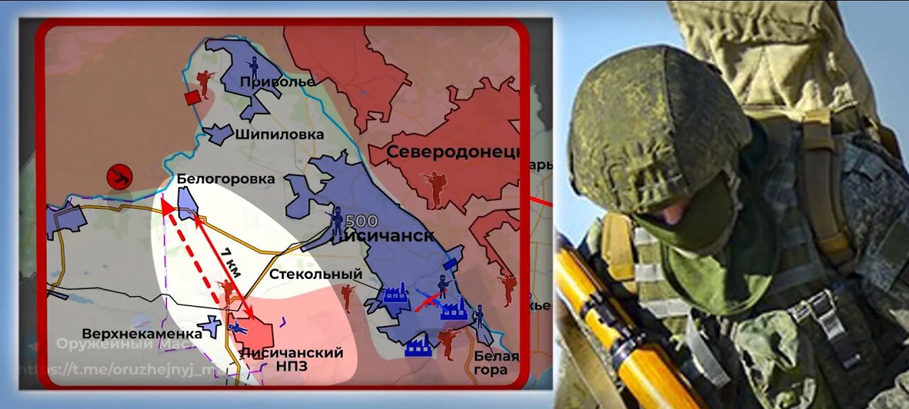 The capture of Privolye and the capture of the Lisichansk oil Refinery.