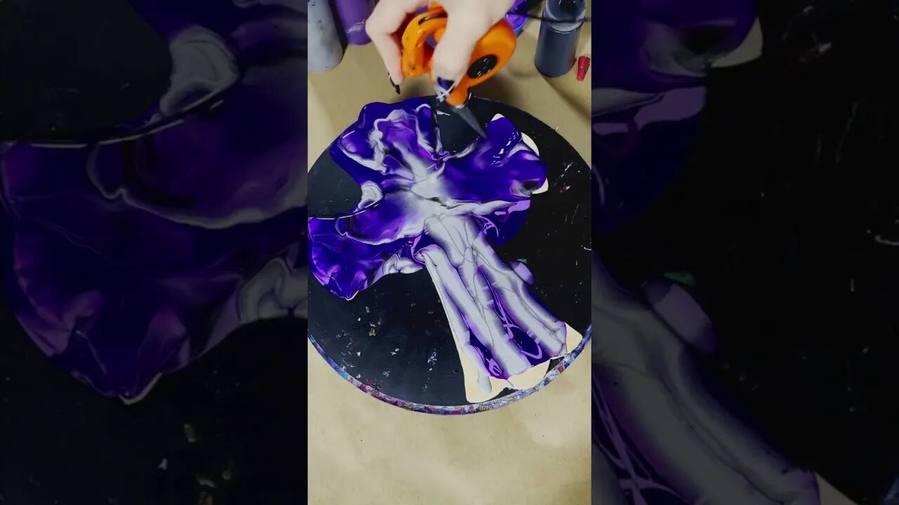 Purple Cross Blowout using my mini blower