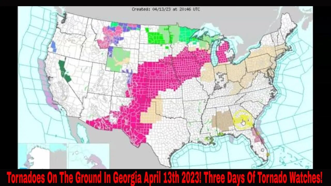 Tornadoes On The Ground In Georgia April 13th 2023! Three Days Of Tornado Watches!