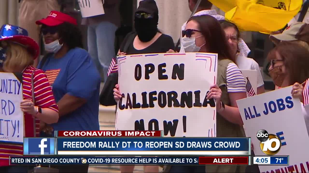 Freedom rally DT to reopen SD draws crowd