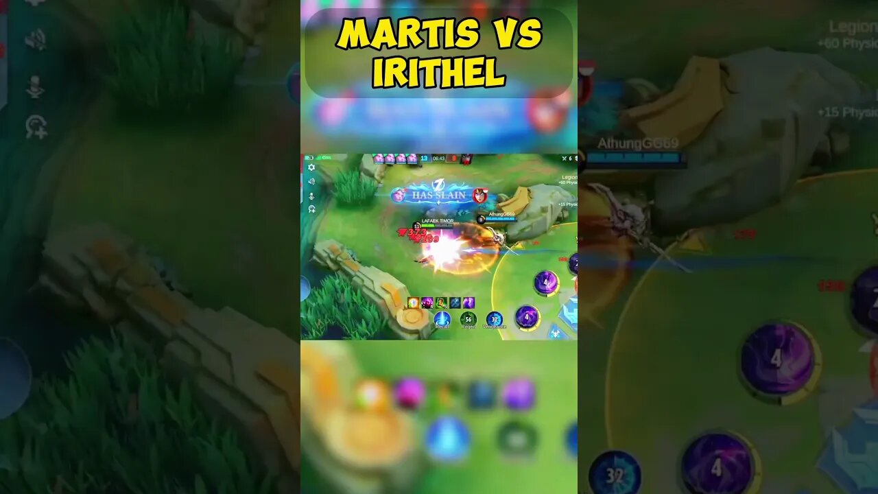 MARTIS vs IRITHEL #mobilelegend #shorts #shortvideo #shortsvideo