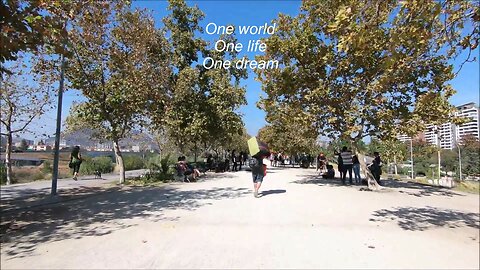 The longest Off road vendors at los Reyes park in Santiago, Chile