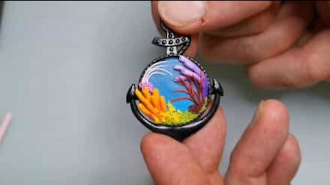 Artist creates tiny and intricate marine pendant