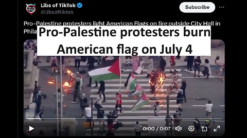 Pro Palestine protesters burn USA flag on 4th of July