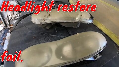 Sanding and attempting to clear coat old headlights.