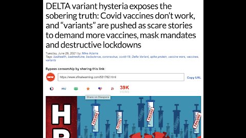 DELTA variant hysteria exposes the sobering truth