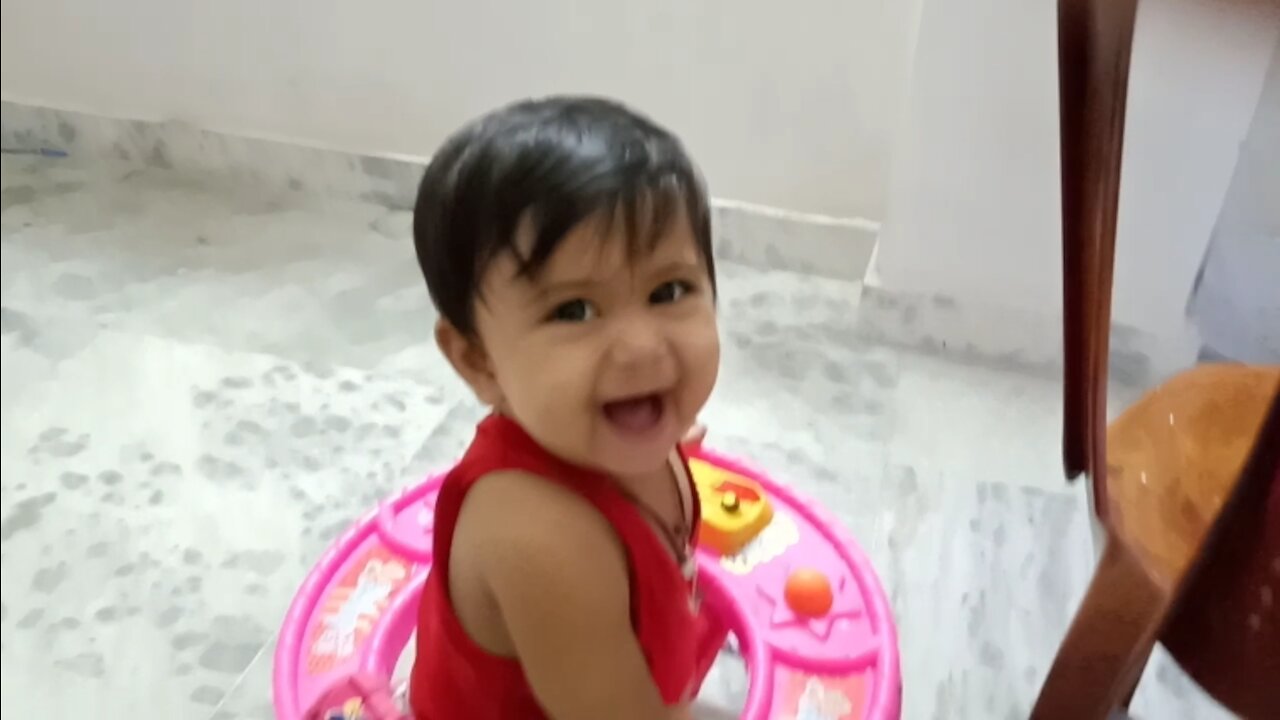 Cute baby on walker