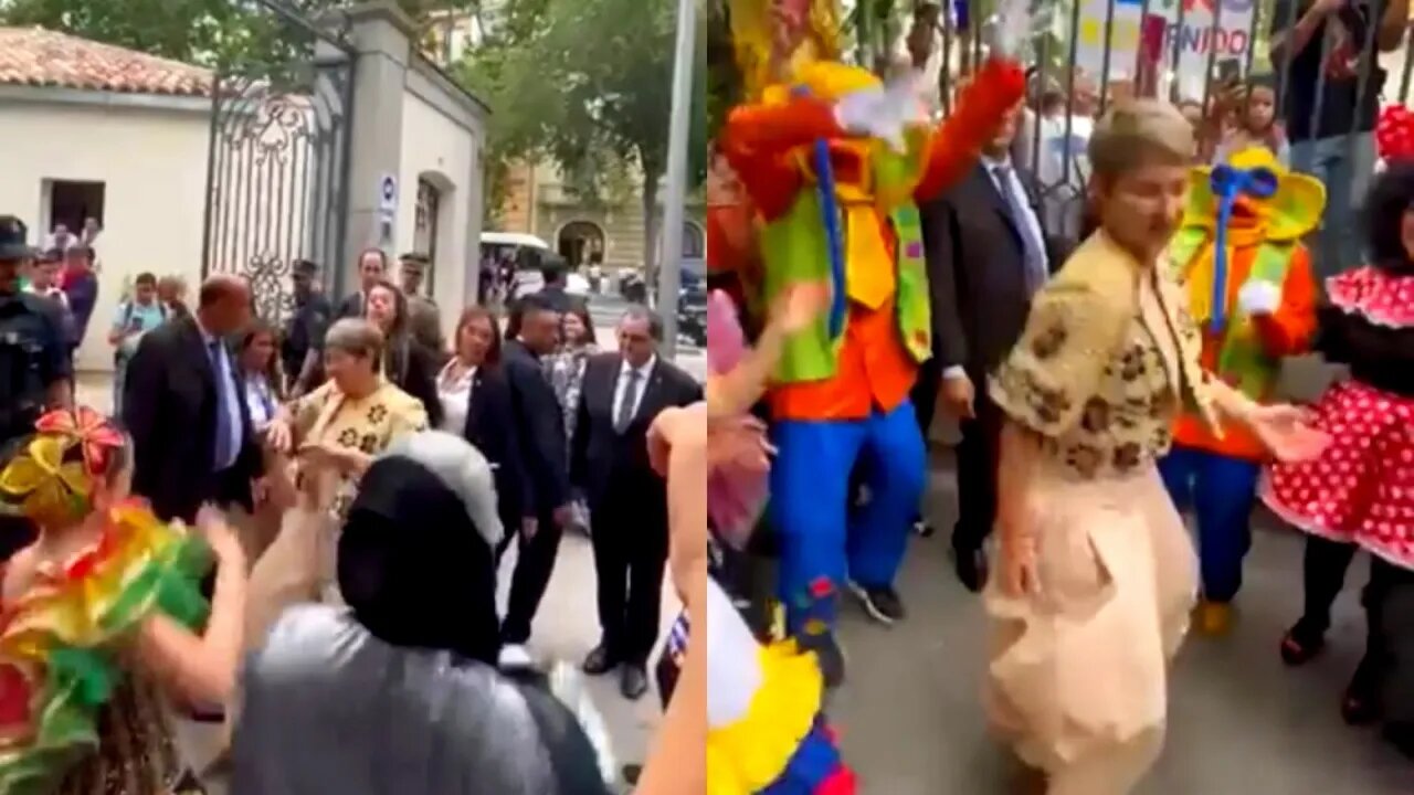 🎥 Primera Dama Verónica Alcocer volvió a sacar sus pasos EPICOS de baile en su visita a España💃💃💃