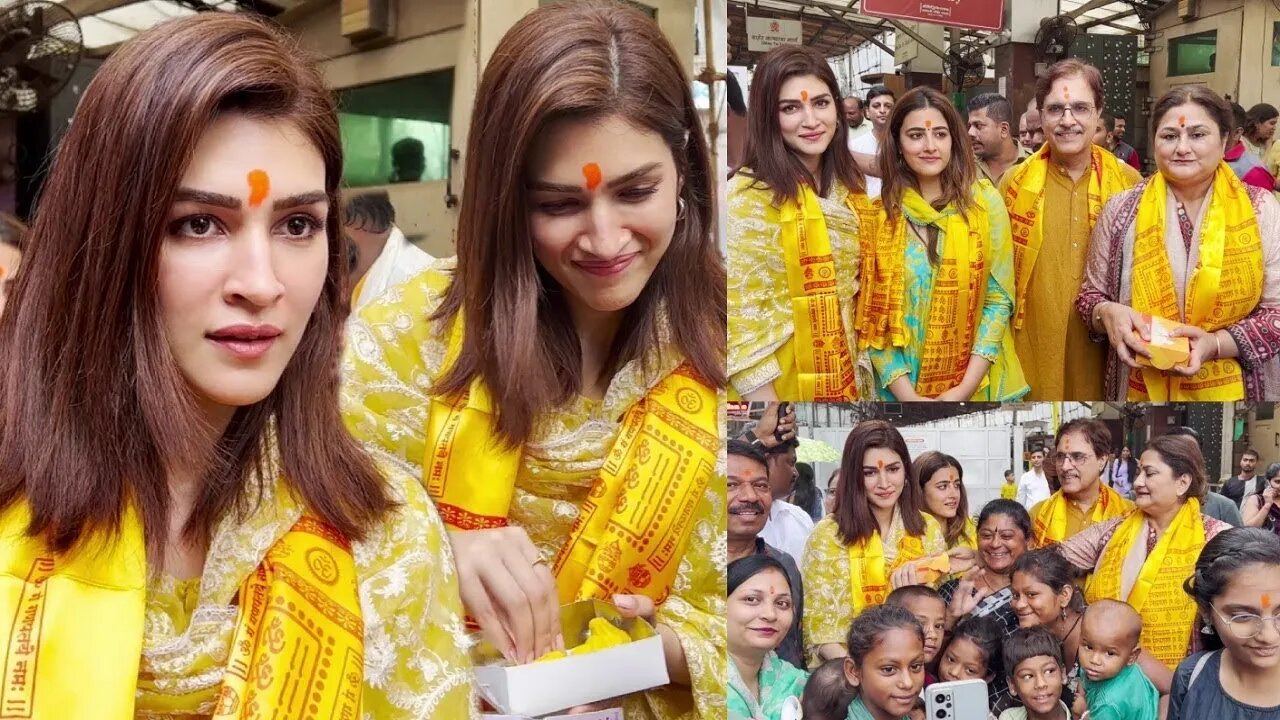 Kriti Sanon With Family Seeks Bappa's Blessing At Siddhivinayak Temple After Winning National Award