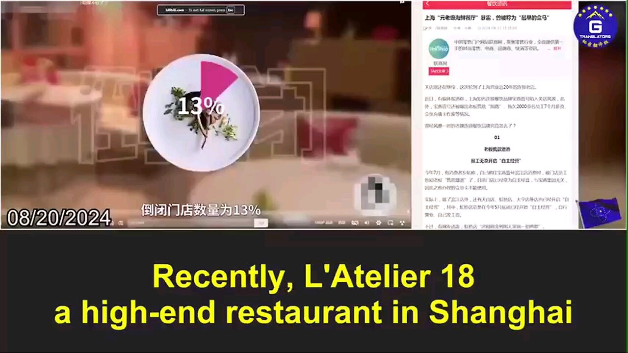 Communist China's Economic Collapse in Progress📉 Shanghai's high-end dining decline and rising