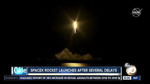 SpaceX rocket launches after several delays