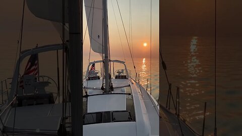 Hazy sunset sail