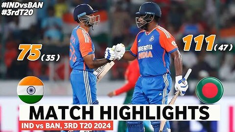 Ind Vs Ban highlights 3 T20I | Ind Vs Ban 3rd T20I