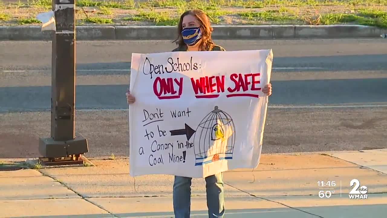 Baltimore Teachers Union, community members protest reopening city schools