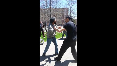 Push Hands with Master Wu's Student Pt 1 - World Tai Chi Day NYC 2015