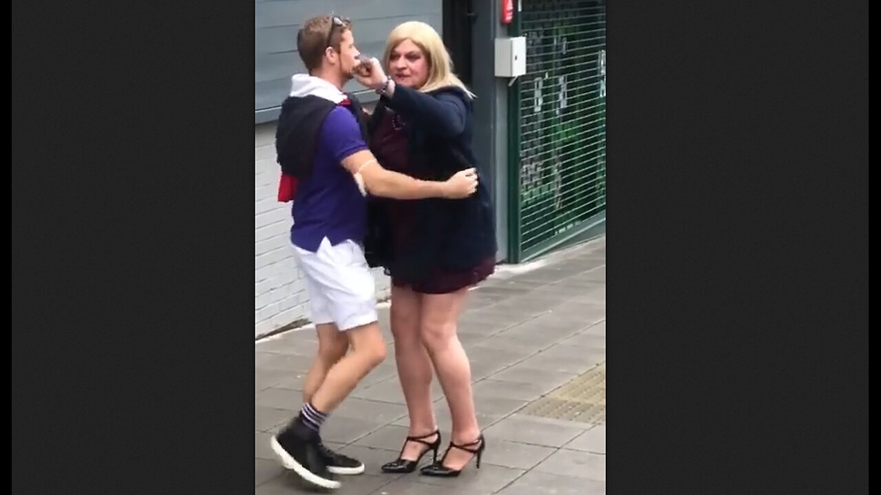 Good Ole Traditional Fight Outside A British Pub