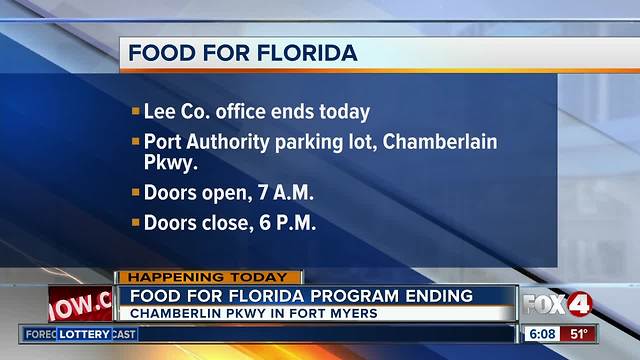 Tuesday the last day of Food for Florida relief in Fort Myers