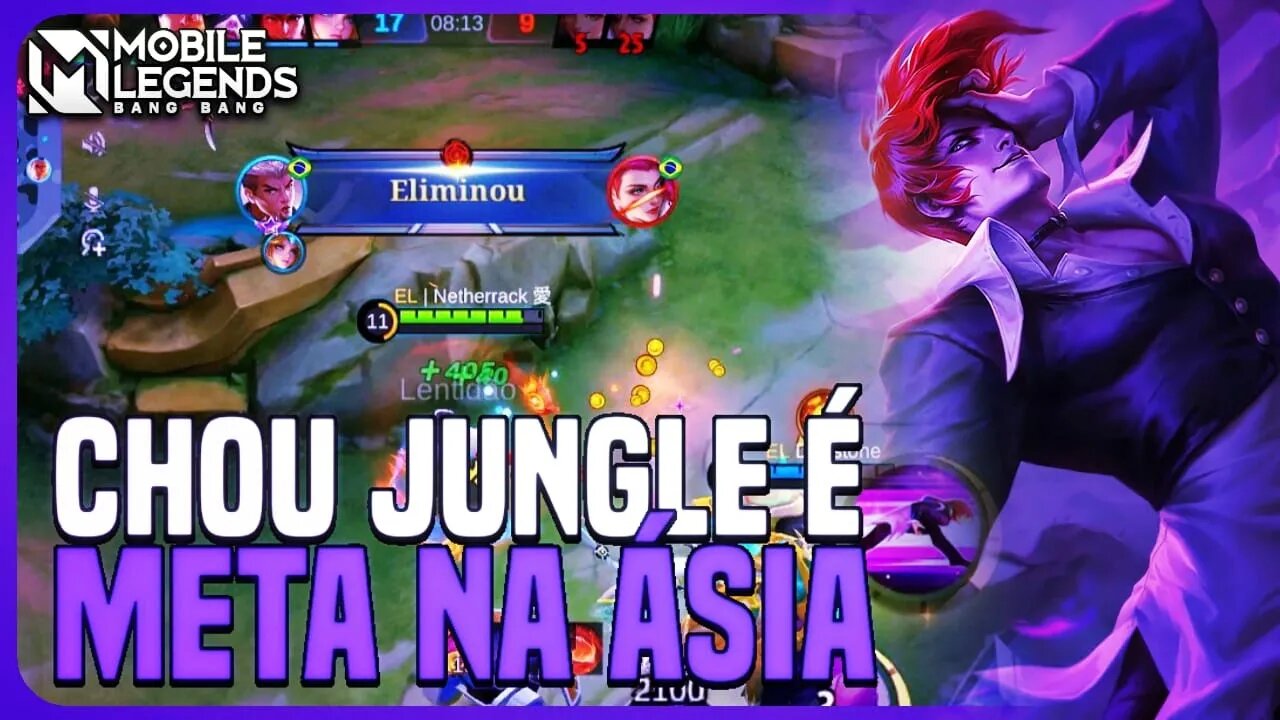 ESSE HERÓI É USADO PELOS PRO PLAYERS DA ÁSIA NA JUNGLE | CHOU | MLBB