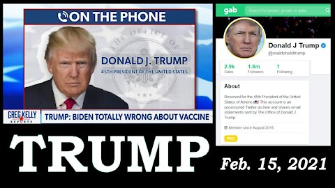 Trump's 1st Interview after 2nd Impeachment Exoneration - Feb. 17, 2021