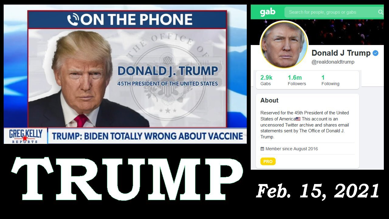 Trump's 1st Interview after 2nd Impeachment Exoneration - Feb. 17, 2021