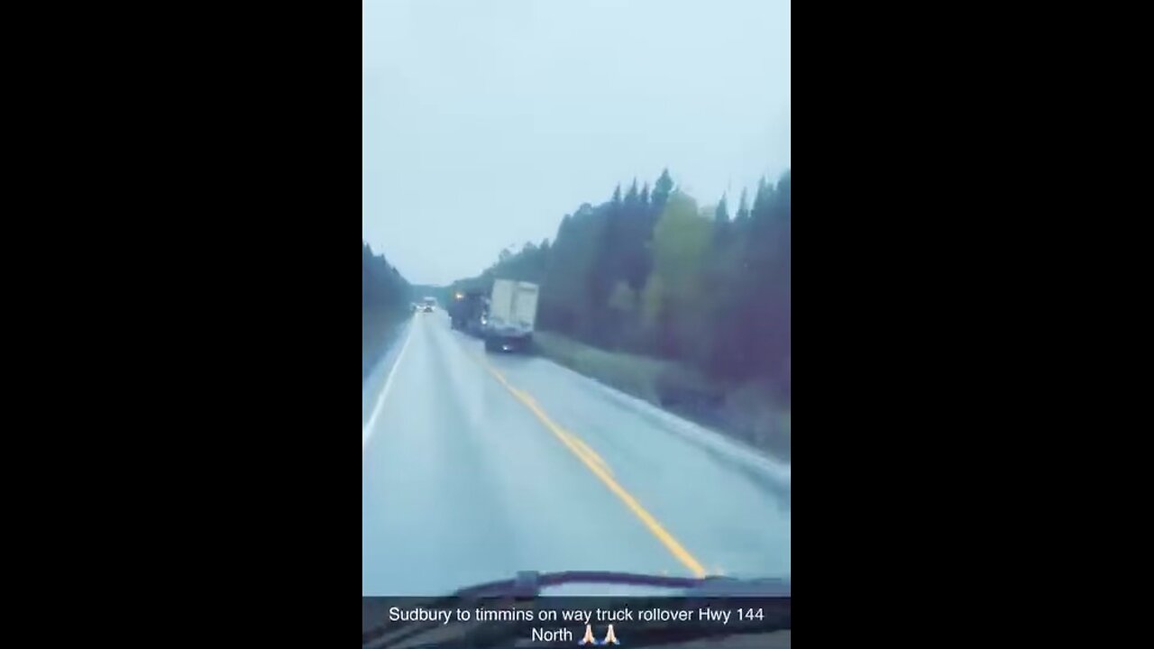 Truck rollover in Timmins Ontario