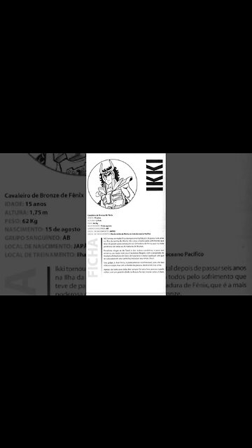 Os Cavaleiros Do Zodíaco - Ikki Ficha [Pause o Vídeo Caso Não Consiga Ler]