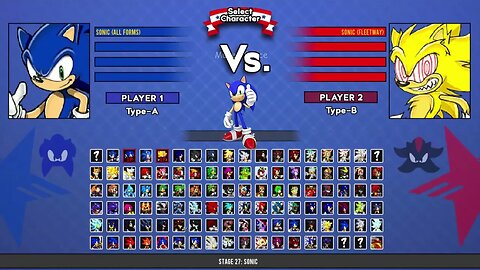 Sonic all forms VS Fleetway Sonic I Sonic Battle MUGEN HD