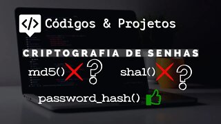 Criptografia de Senhas PHP - password_hash