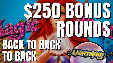 3 - $250 Bonus Rounds on Lightning Link! Massive Session!!!!!