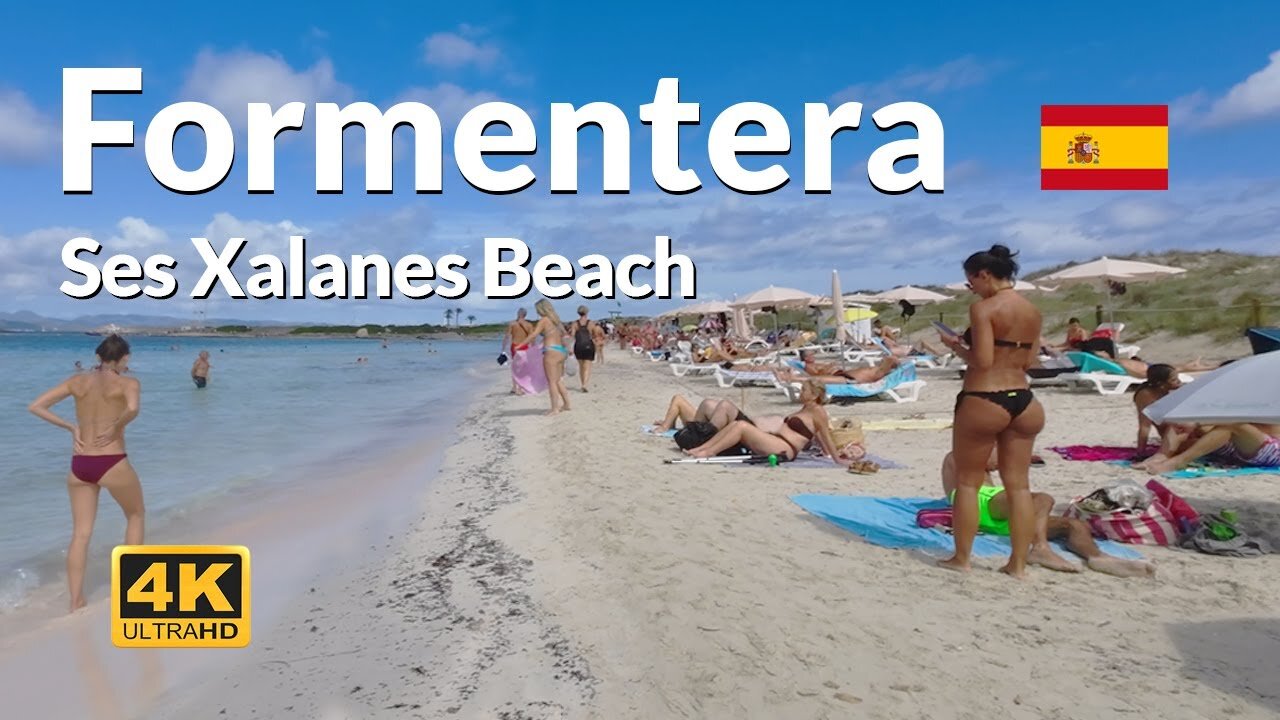 Ses Xalanes beach walk Formentera 4K Balearic Islands Spain 🇪🇸