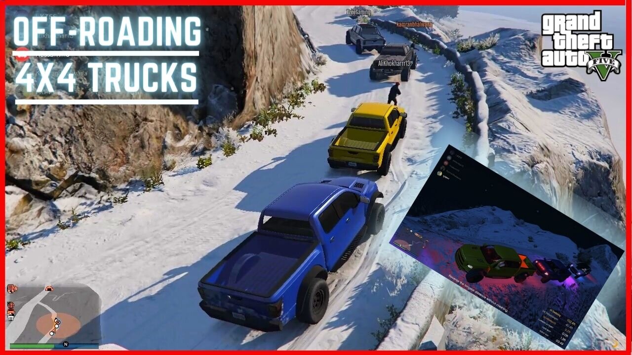 GTA 5 Online | Snow Off Road Meetup - Modified 4x4 Trucks