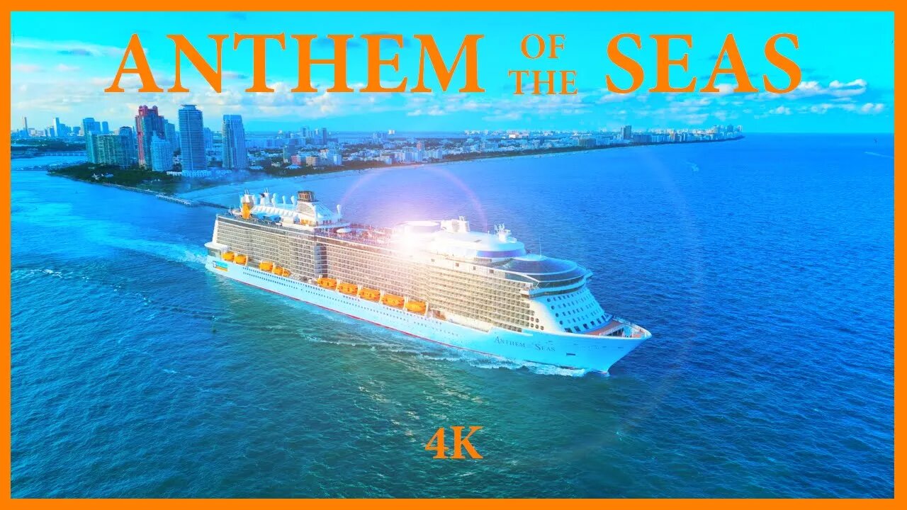 Anthem of the Seas Departs Port of Miami - 4K