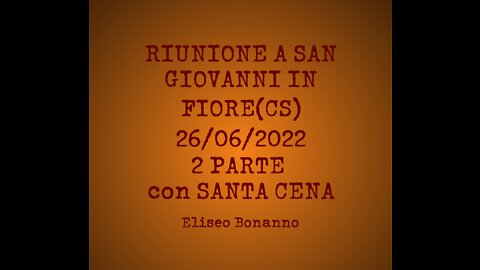 DIRETTA RIUNIONE A SAN GIOVANNI IN FIORE(CS) 2 PARTE