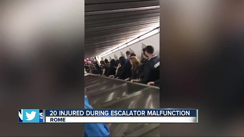 Injuries reported after escalator malfunction