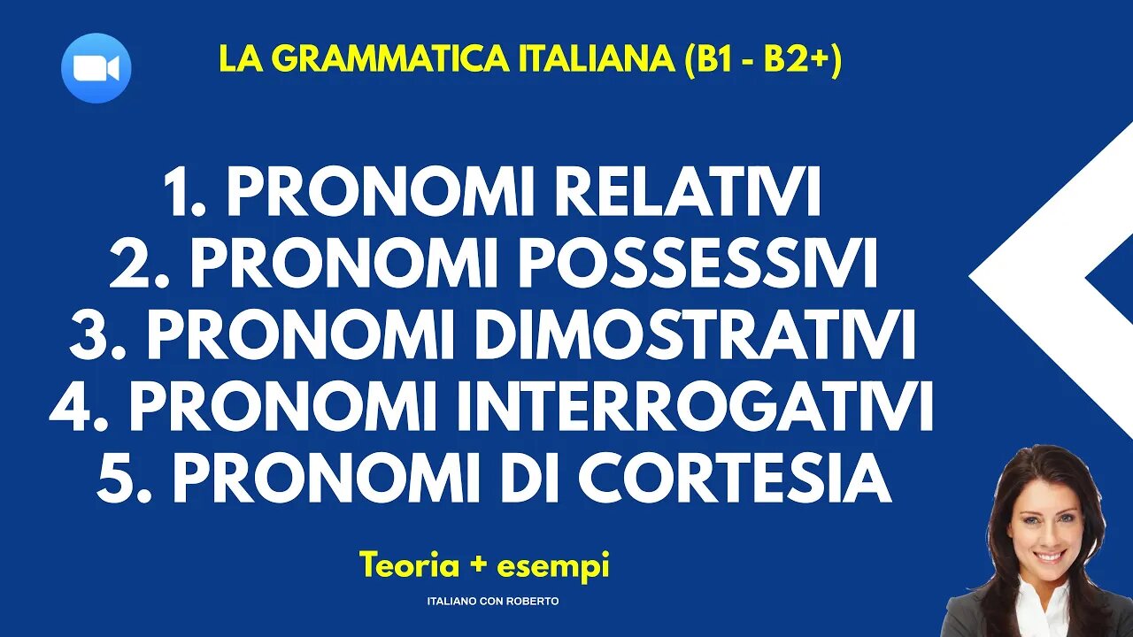 "La guida completa: Pronomi Relativi, Possessivi, Dimostrativi, Interrogativi, e di Cortesia"