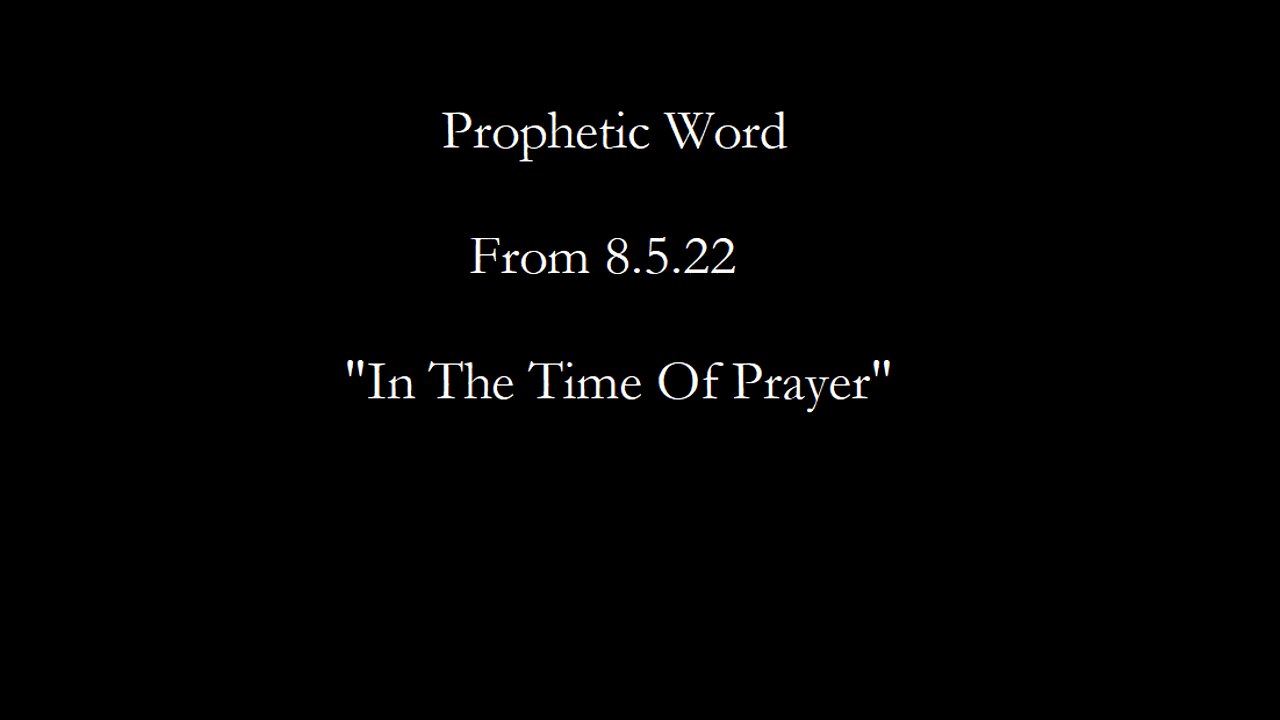 "In The Time Of Prayer"