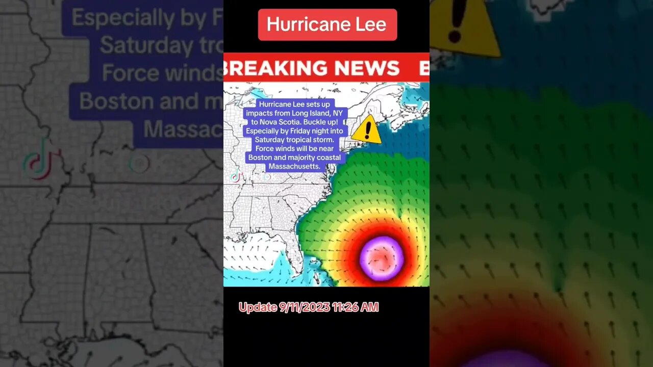 hurricane Lee is going to makelandfall this weekend ⚡🌪️🌀 #weather #tropicalcyclone