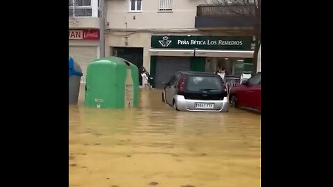 Major flood in Los Remedios of Seville, Spain