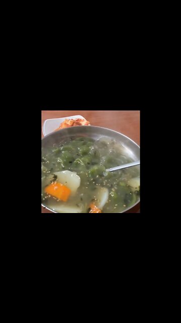 #cook# cooking #food Seaweed handpulled dough soup at Korean noodle dinette