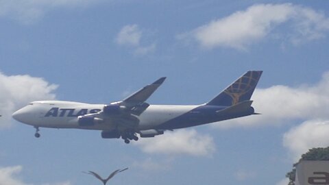 Boeing 747-400F N476MC na final antes de pousar em Manaus vindo de Miami 22022021